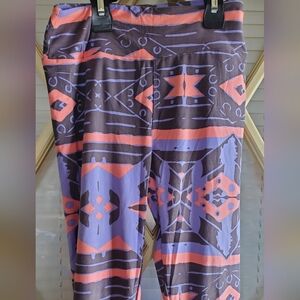 Lularoe Tribal Print Leggings in Purple and Pink